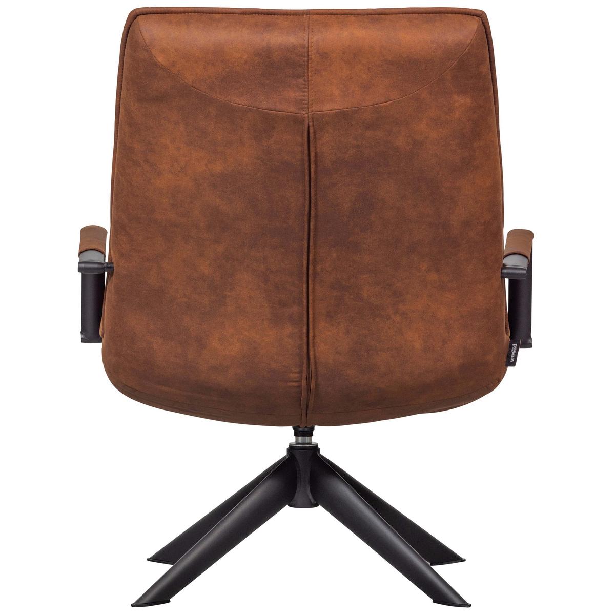 Sessel Jouke Cognac B: 77cm - Cognac/Schwarz, Design, Textil/Metall (77/97/69cm) - Livetastic