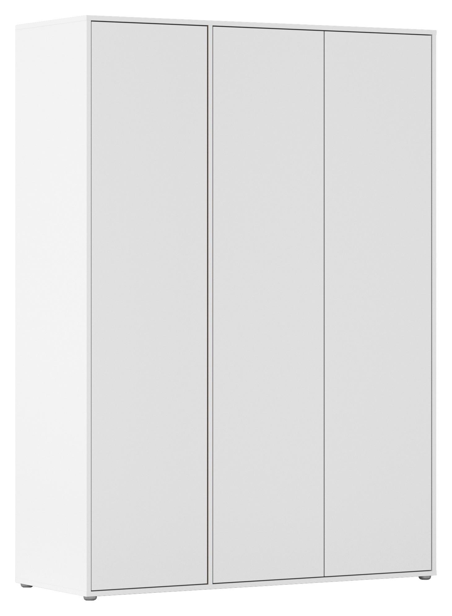 Drehtürenschrank Nabila Weiß B: 140 cm