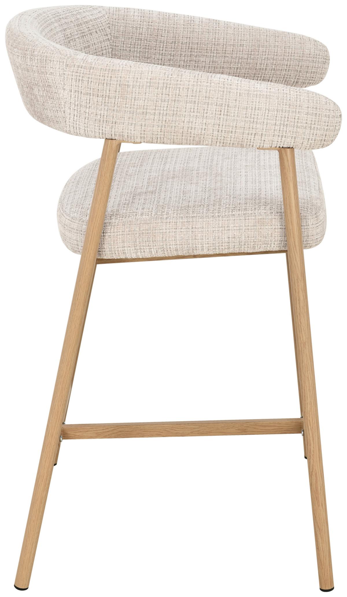 Barhocker Flora Beige/Eichefarben B: 53 cm - Eichefarben/Beige, MODERN, Holz/Textil (53/93/55cm) - Livetastic