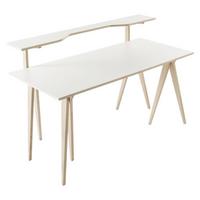 Schreibtisch Berliner Bock - Eichefarben/Weiß, Design, Holz/Holzwerkstoff (160/75/100cm) - Sudbrock