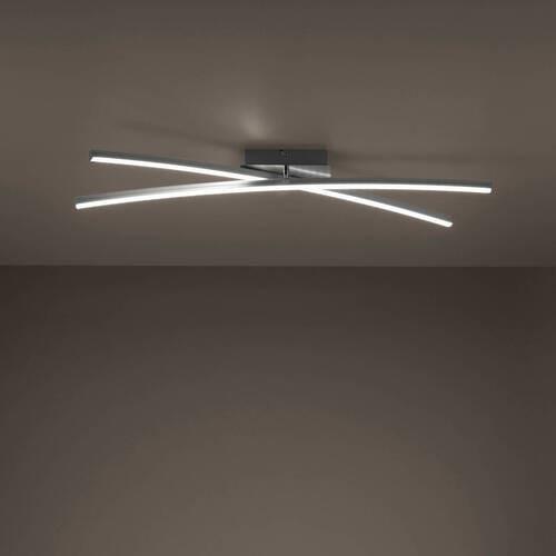 LED-Deckenleuchte Alina L: 80,5 cm mit Farbwechsler - Silberfarben, Design, Kunststoff/Metall (80,5/80,5/11cm)