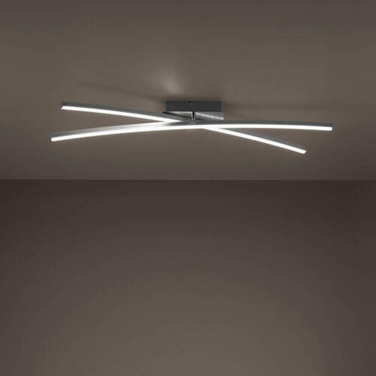 Led-deckenleuchte Alina L: 80,5 Cm Mit Farbwechsler - Silberfarben, Design, Kunststoff/Metall (80,5/80,5/11cm)