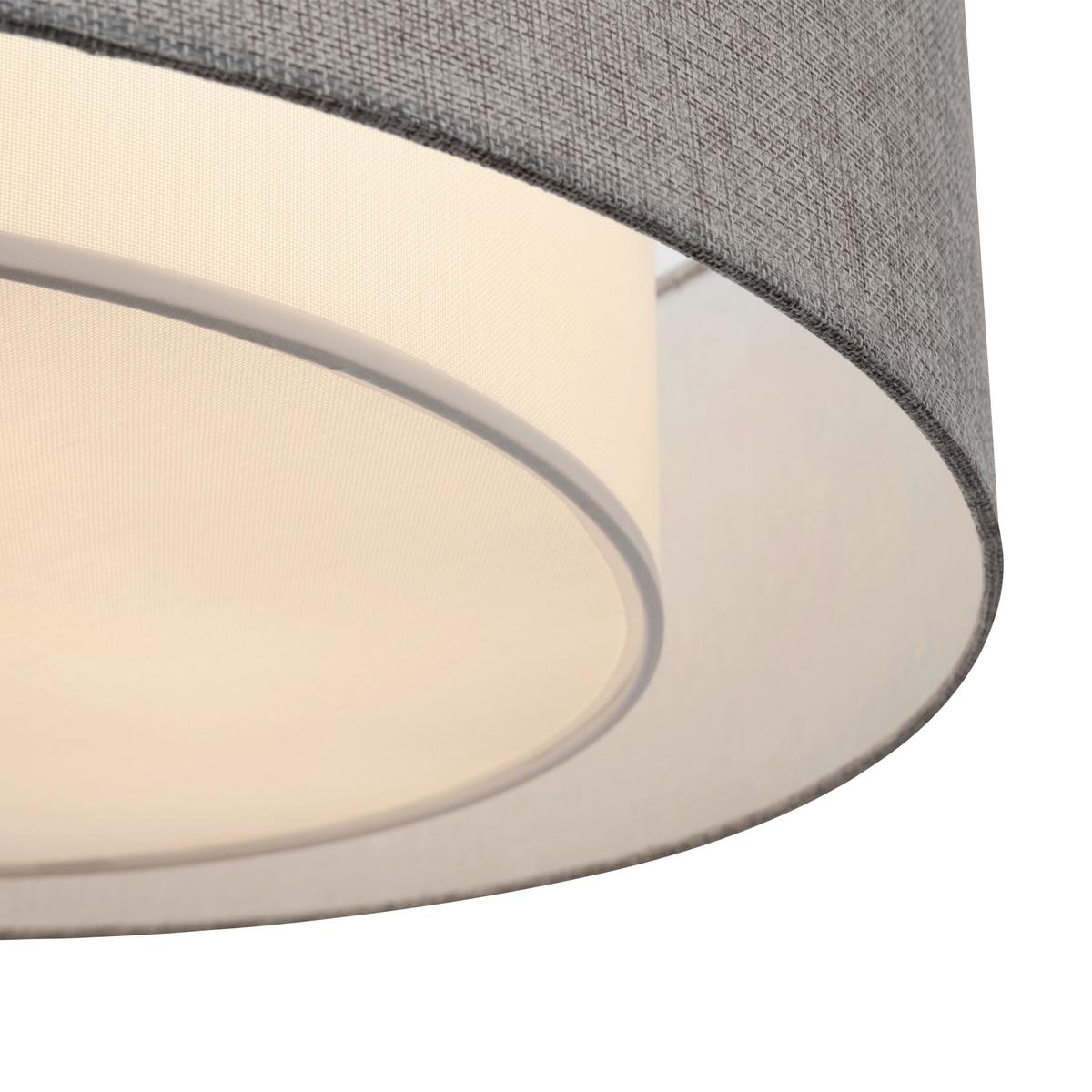 Deckenleuchte Bergamo L: 52 cm mit Drehdimmer - Chromfarben/Grau, Basics, Textil/Metall (52/17,5/52cm) - MAYTONI