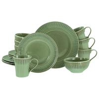 Kombiservice Celadon Grün Steinzeug, 4 Pers., 16-Teilig - Salbeigrün, Basics, Keramik - Creatable