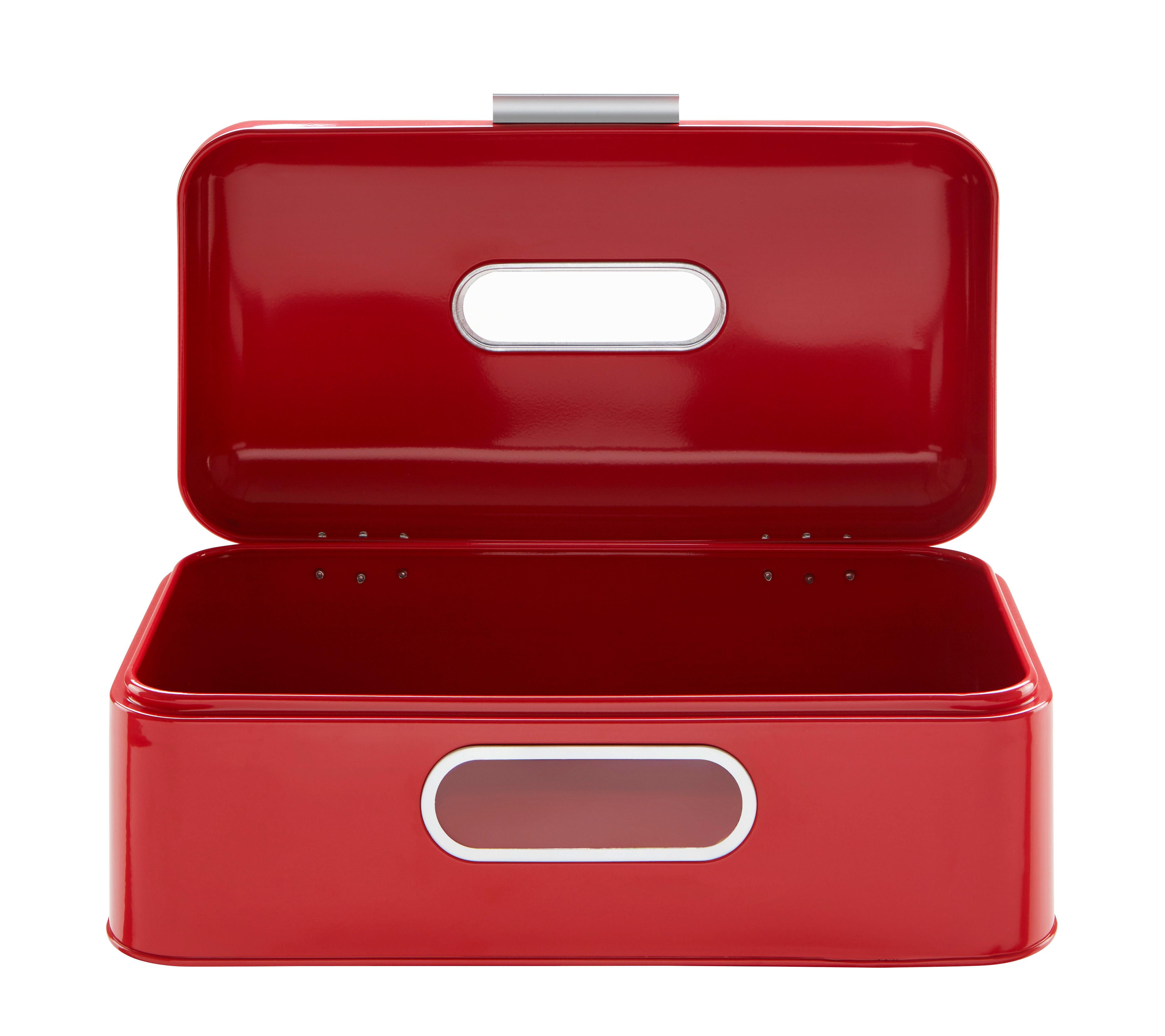 Brotkasten Echtwerk Retro - Rot, MODERN, Metall (42,5/23,8/17,0cm) - Echtwerk