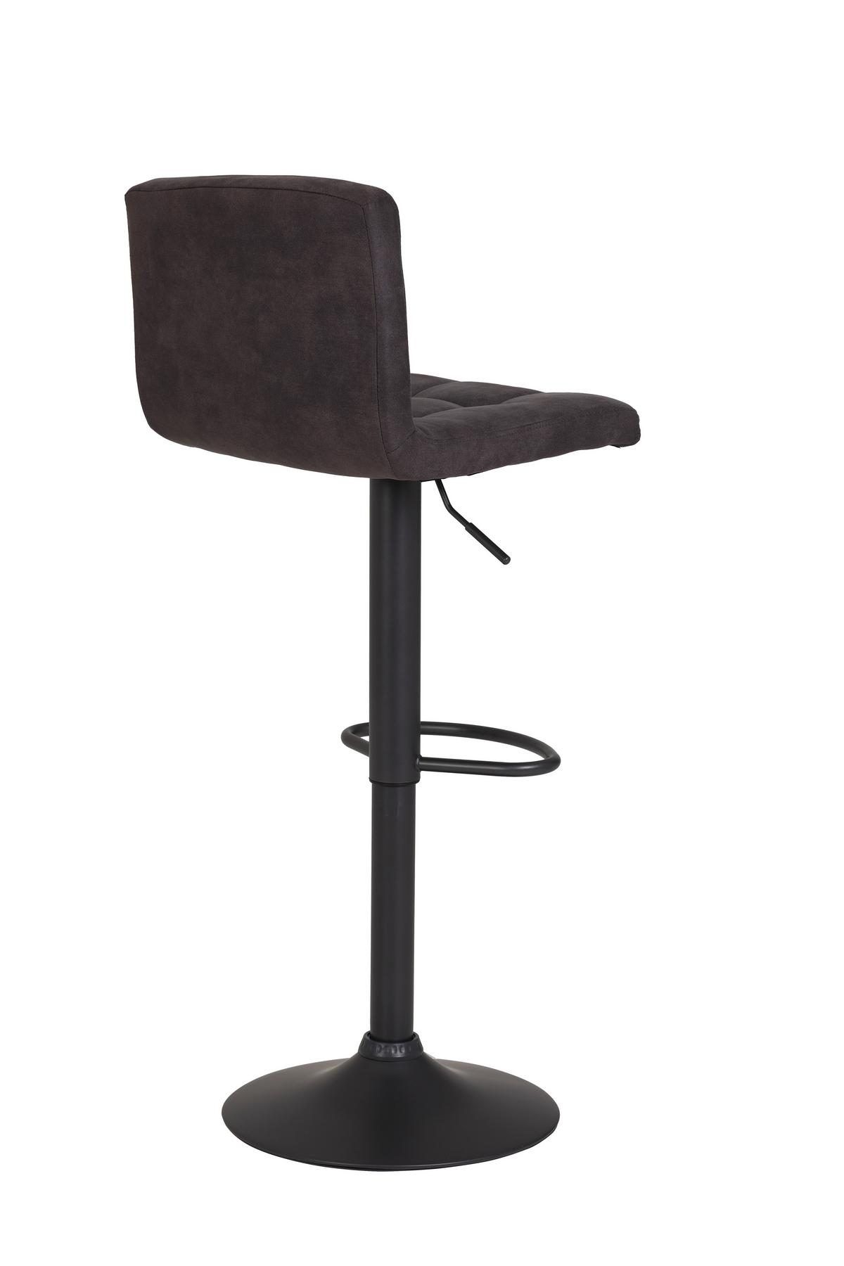 Barhocker Set 2tlg. mit Lehne 360° drehbar Amanda Anthrazit - Dunkelgrau/Anthrazit, MODERN, Textil/Metall (40/85/48cm) - MID.YOU