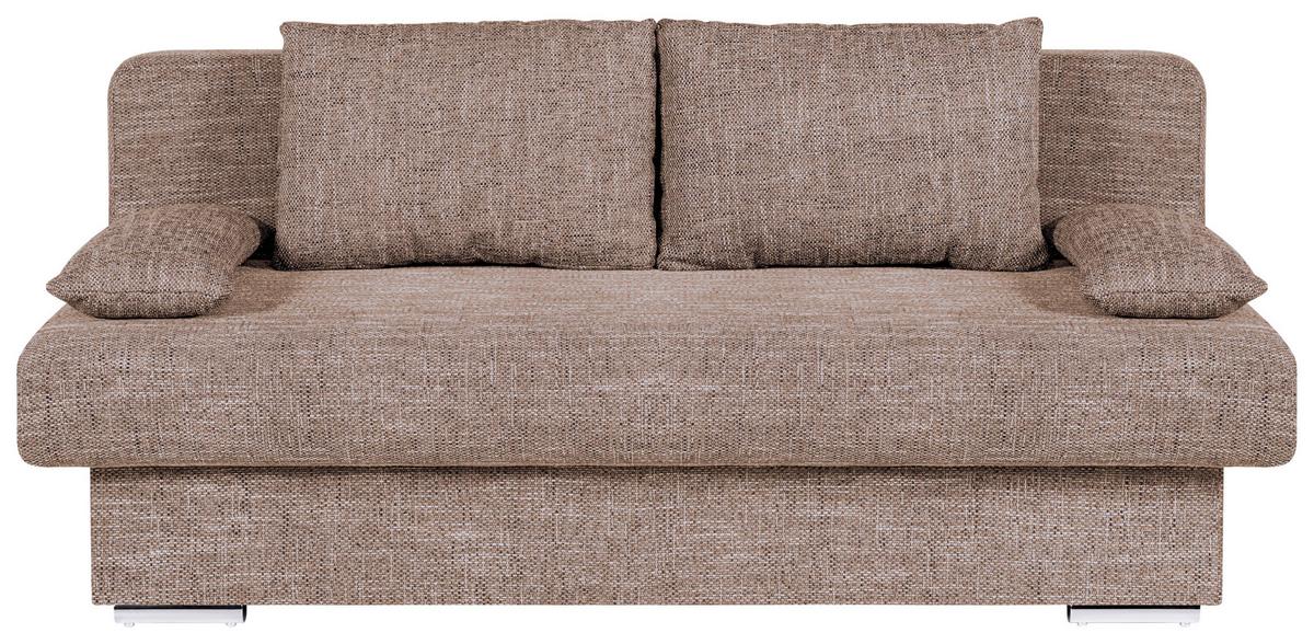 Schlafsofa mit Bettkasten Bora Cappuccino - Chromfarben/Schwarz, Design, Holzwerkstoff/Textil (193/85/86cm) - P & B
