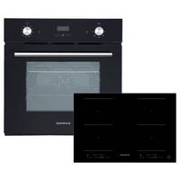 Einbauherd-Set B: 59,5 cm Elektro-Glaskeramik/ Autark - Schwarz, Trend, Glas/Metall (59,5/59/55cm) - Respekta