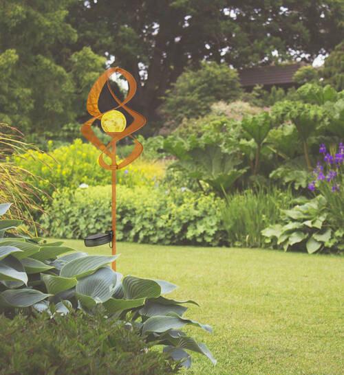 Solarleuchte 36531 - Rostfarben, Basics, Glas/Metall (14,5/90cm) - Globo