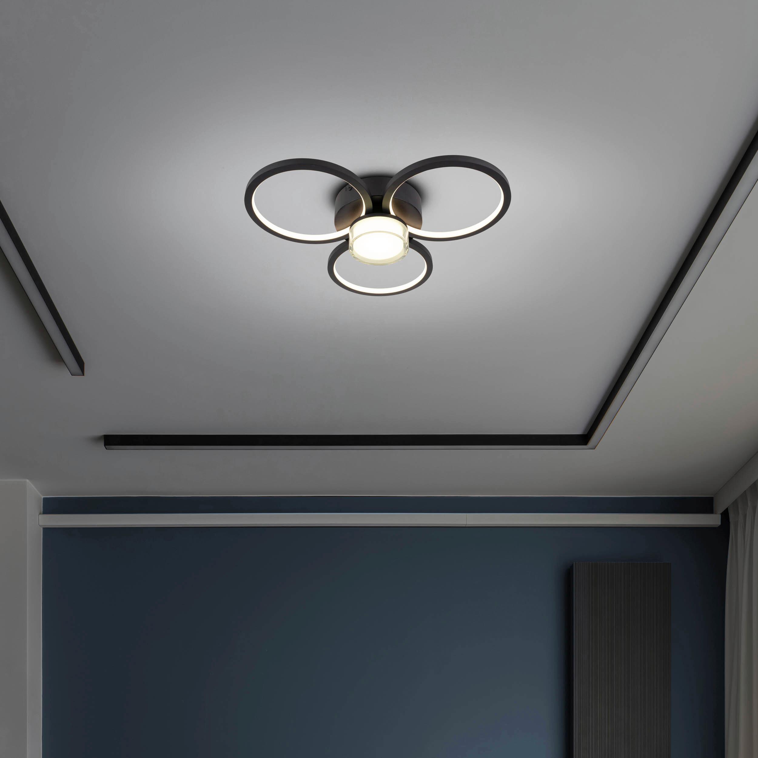 LED-Deckenleuchte 1403822 Cimo - Schwarz/Weiß, KONVENTIONELL, Kunststoff/Metall (43.6/9.5cm) - Näve