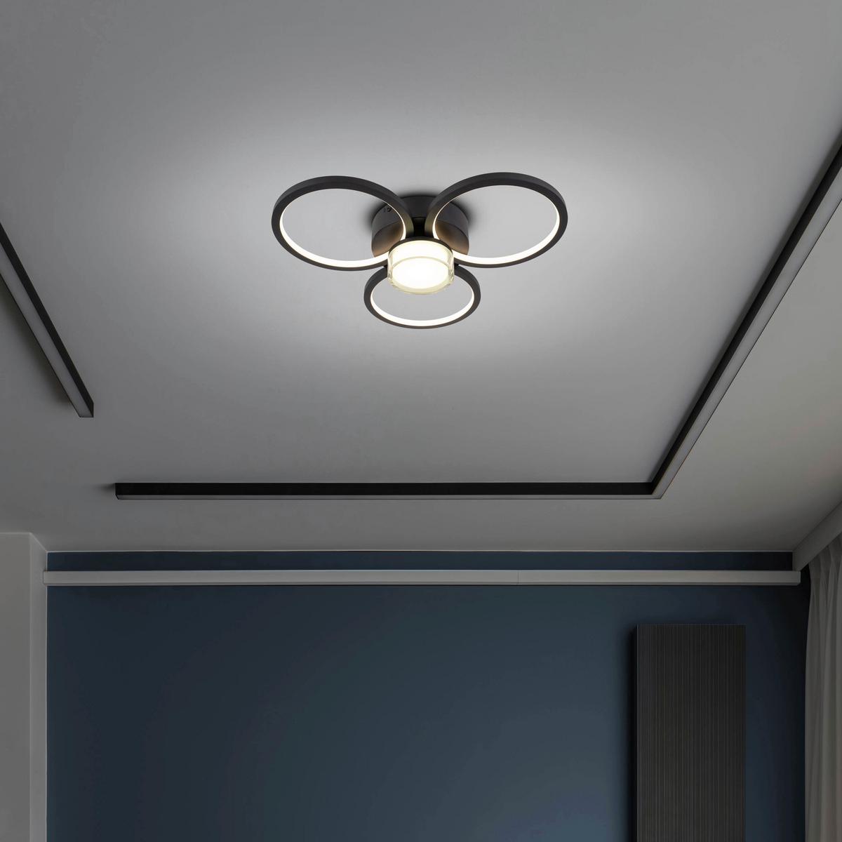 LED-Deckenleuchte 1403822 Cimo - Schwarz/Weiß, KONVENTIONELL, Kunststoff/Metall (43.6/9.5cm) - Näve
