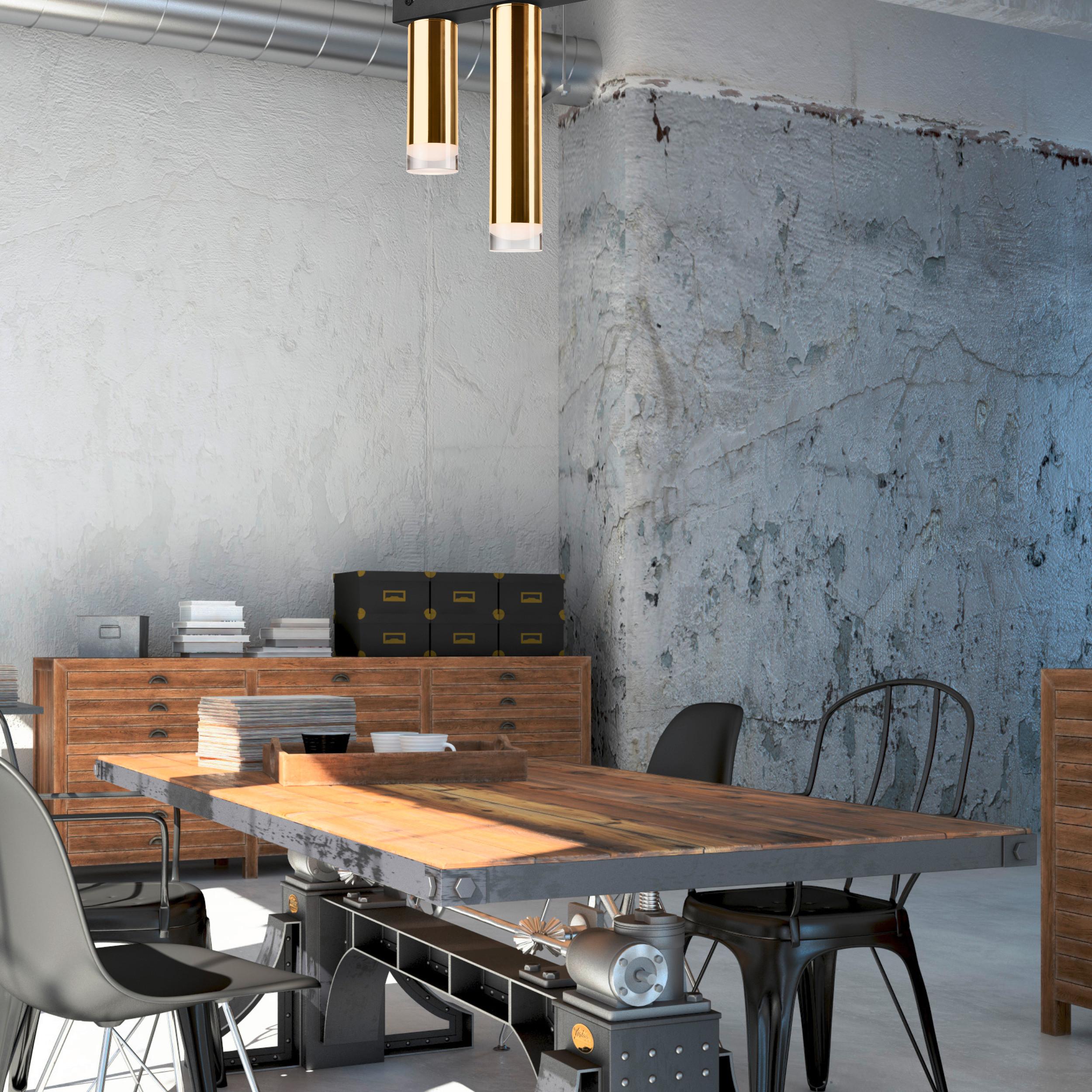 Deckenleuchte Diego_39602 - Goldfarben, Design, Kunststoff/Metall (32/28/50cm)