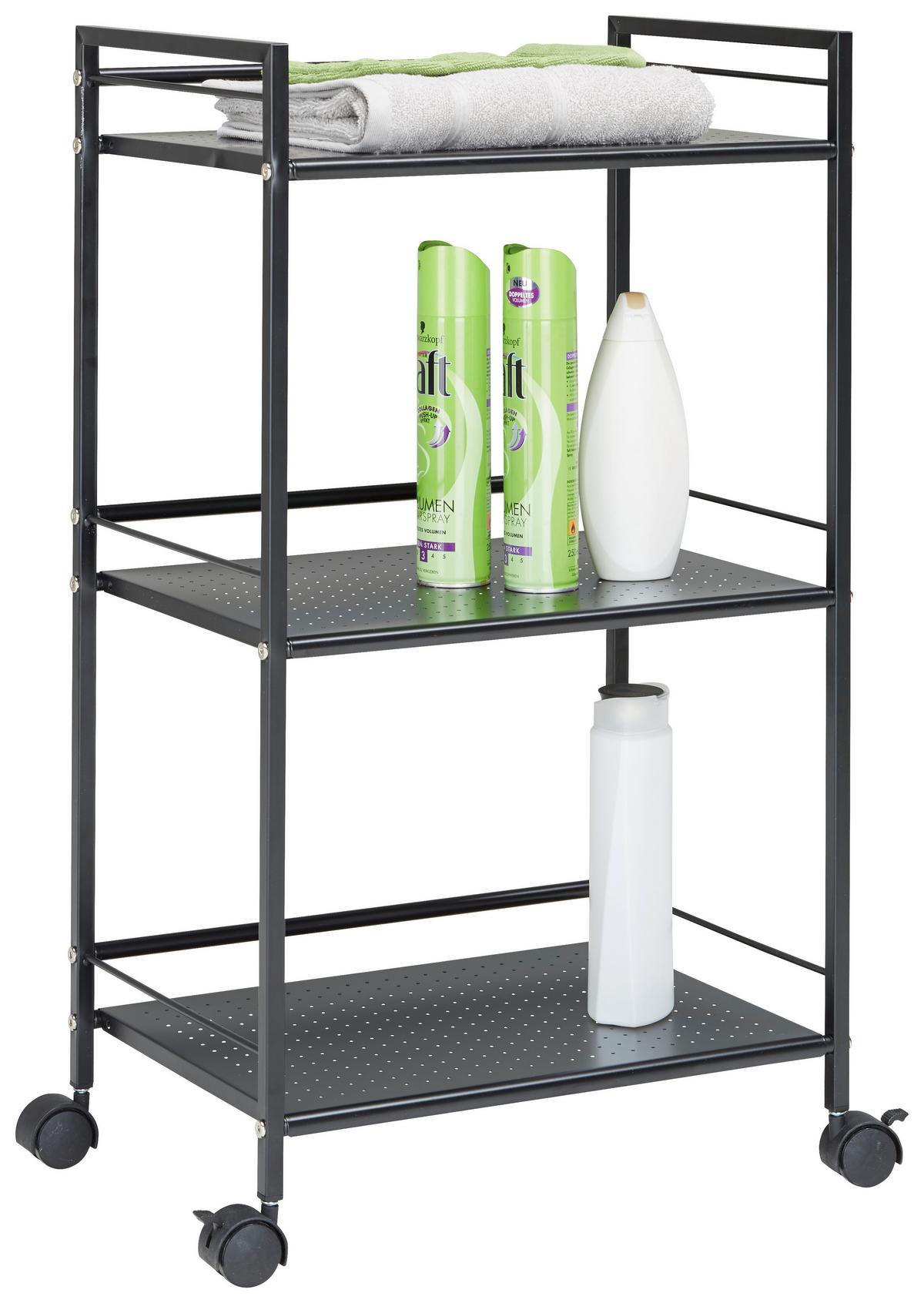 Univerzální vozík LUAN - černá, Moderní, kov/plast (43/81/29cm) - Based