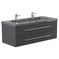 WASCHTISCHKOMBI Yamo, Graphitfarben B: 130cm - Graphitfarben, Basics, Holzwerkstoff/Stein (130cm) - MID.YOU