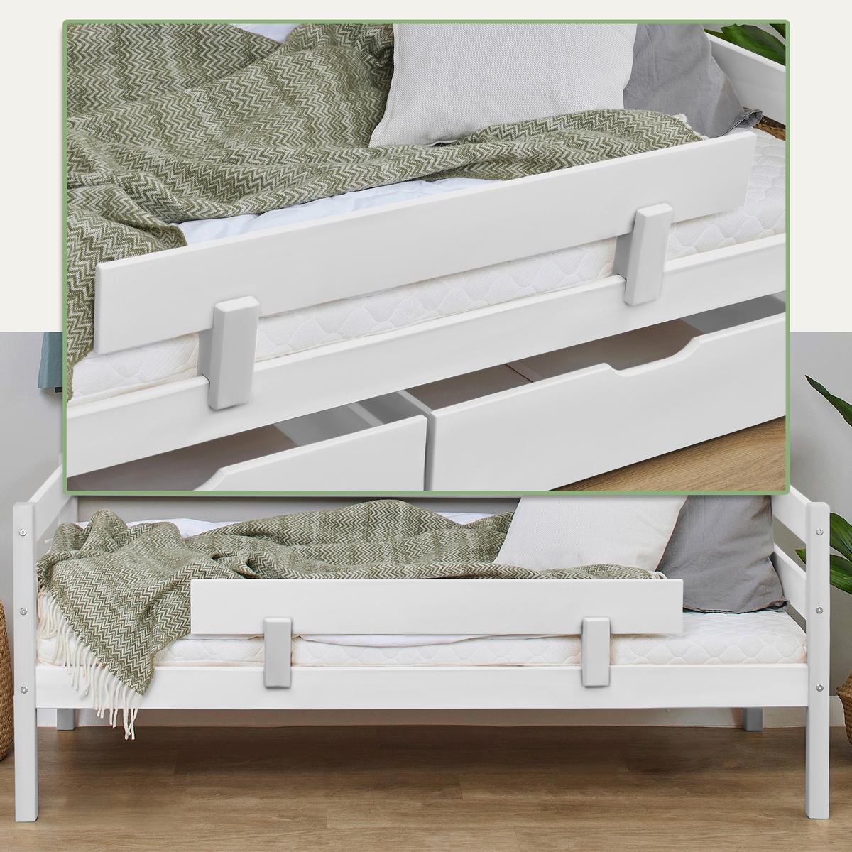 Bettschutzgitter Eco Comfort Weiß, B: 100 Cm - Weiß, MODERN, Holz (100/22,5/4cm) - MID.YOU