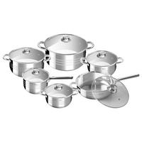 Főzőedénykészlet Perfect Home - krómszínű/áttetsző, üveg/fém