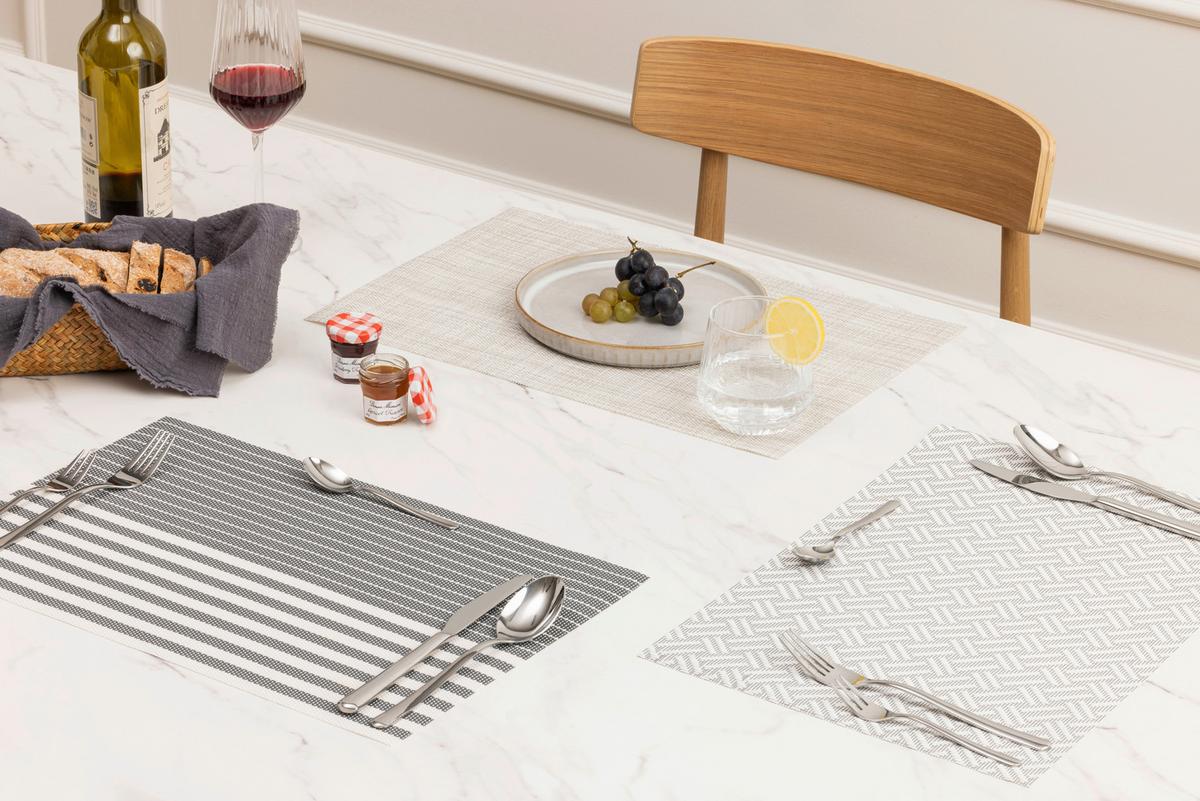 Tischset Ulla - Dunkelgrau/Beige, Basics, Kunststoff (30/45cm) - Ondega