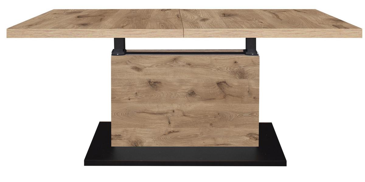 Couchtisch Lift Eichefarben/Schwarz B: 120 cm - Eichefarben/Schwarz, Design, Holzwerkstoff/Metall (120-160/56-75/70cm) - MID.YOU