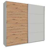 Schwebetürenschrank 226 cm Feldkirch 8, Grau/Eiche Dekor - Eichefarben/Grau, MODERN, Holzwerkstoff (226/210/62cm)