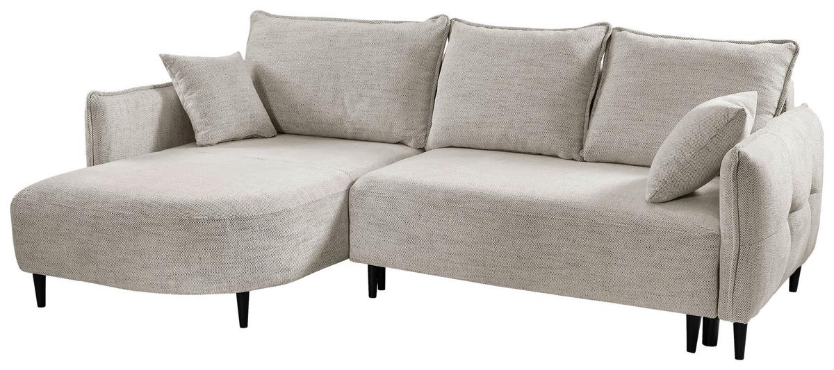 Ecksofa Sycylia Creme/Schwarz, 165 cm - Creme/Schwarz, Design, Textil (165/244cm) - MID.YOU