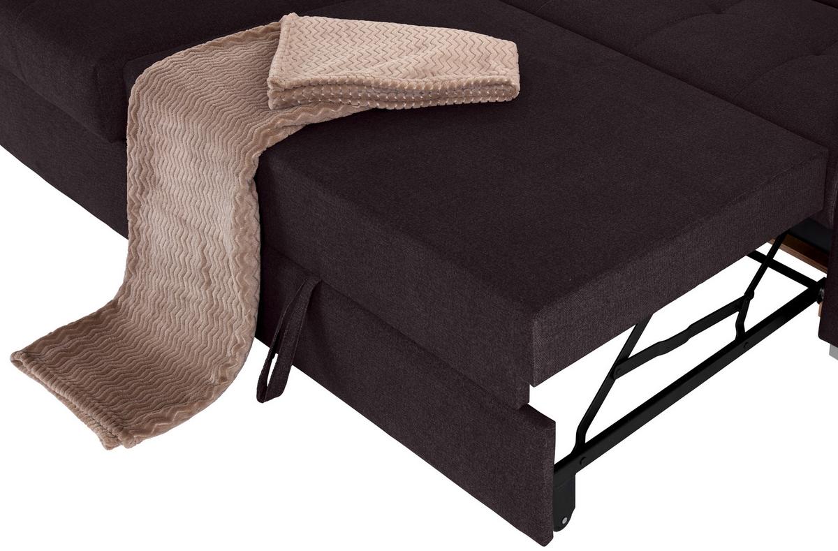 Ecksofa Mit Bettkasten Perry Aubergine 292x183 Cm - Silberfarben/Aubergine, Design, Textil (183/292cm) - Livetastic