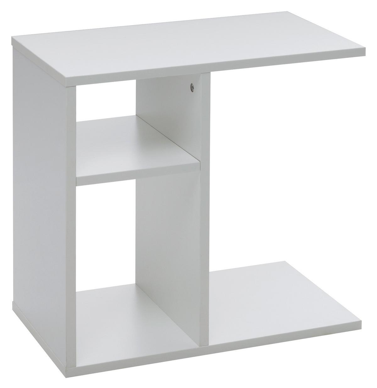 Prístavný stolík Milo biely - biela, Design, kompozitné drevo (30/50/50cm) - MID.YOU