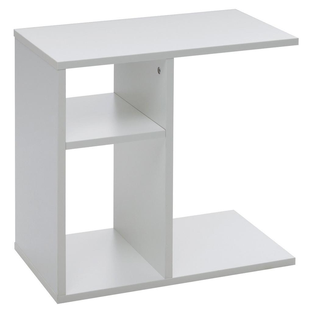 Beistelltisch mit Ablagefächer Milo, Weiß
