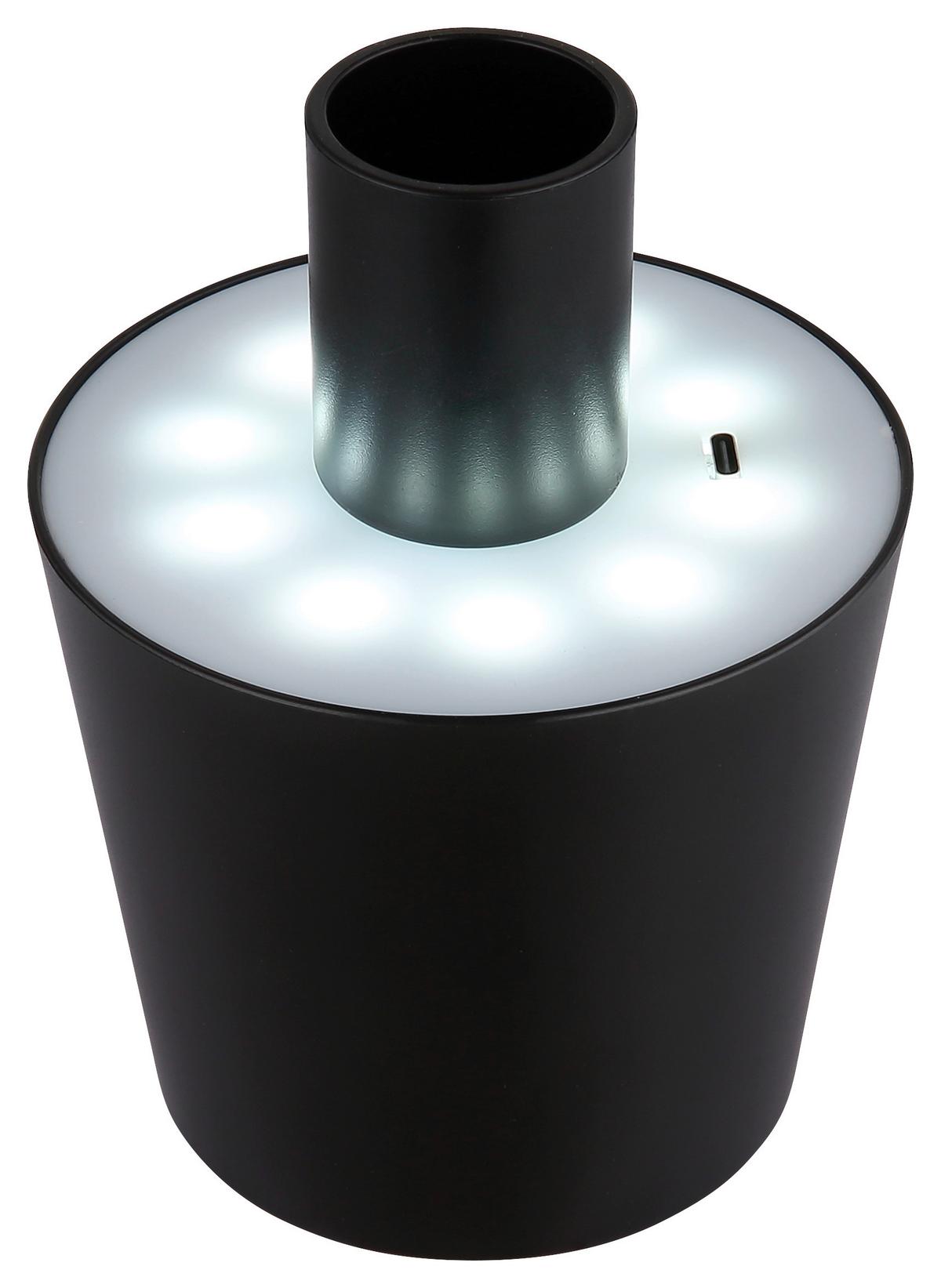 Akku-tischleuchte Alegria - Schwarz, MODERN, Kunststoff (10,5/14cm) - Luca Bessoni
