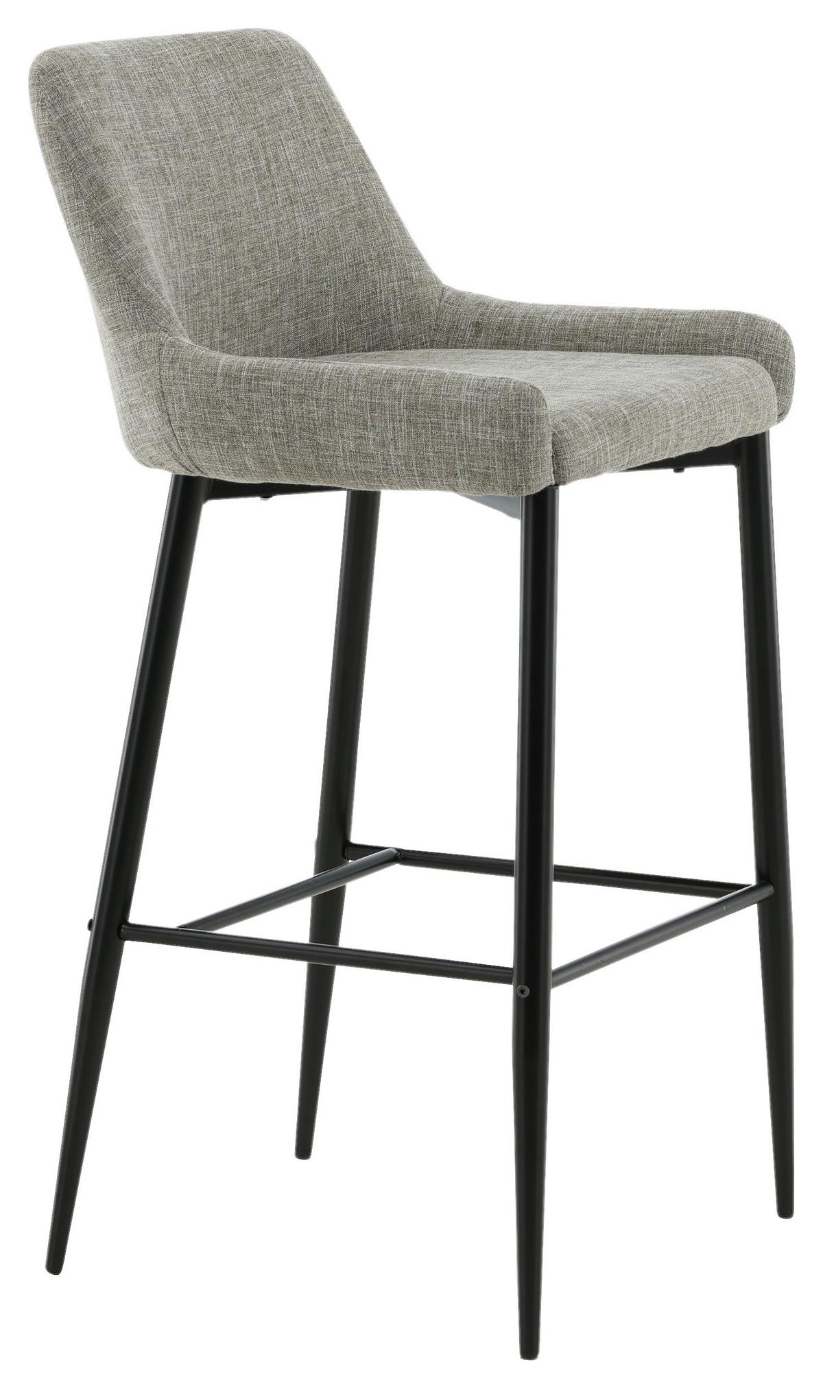 Barhocker-set Plaza Schwarz/beige B: 48 Cm - Beige/Schwarz, Design, Textil/Metall (48/105/57cm) - Livetastic