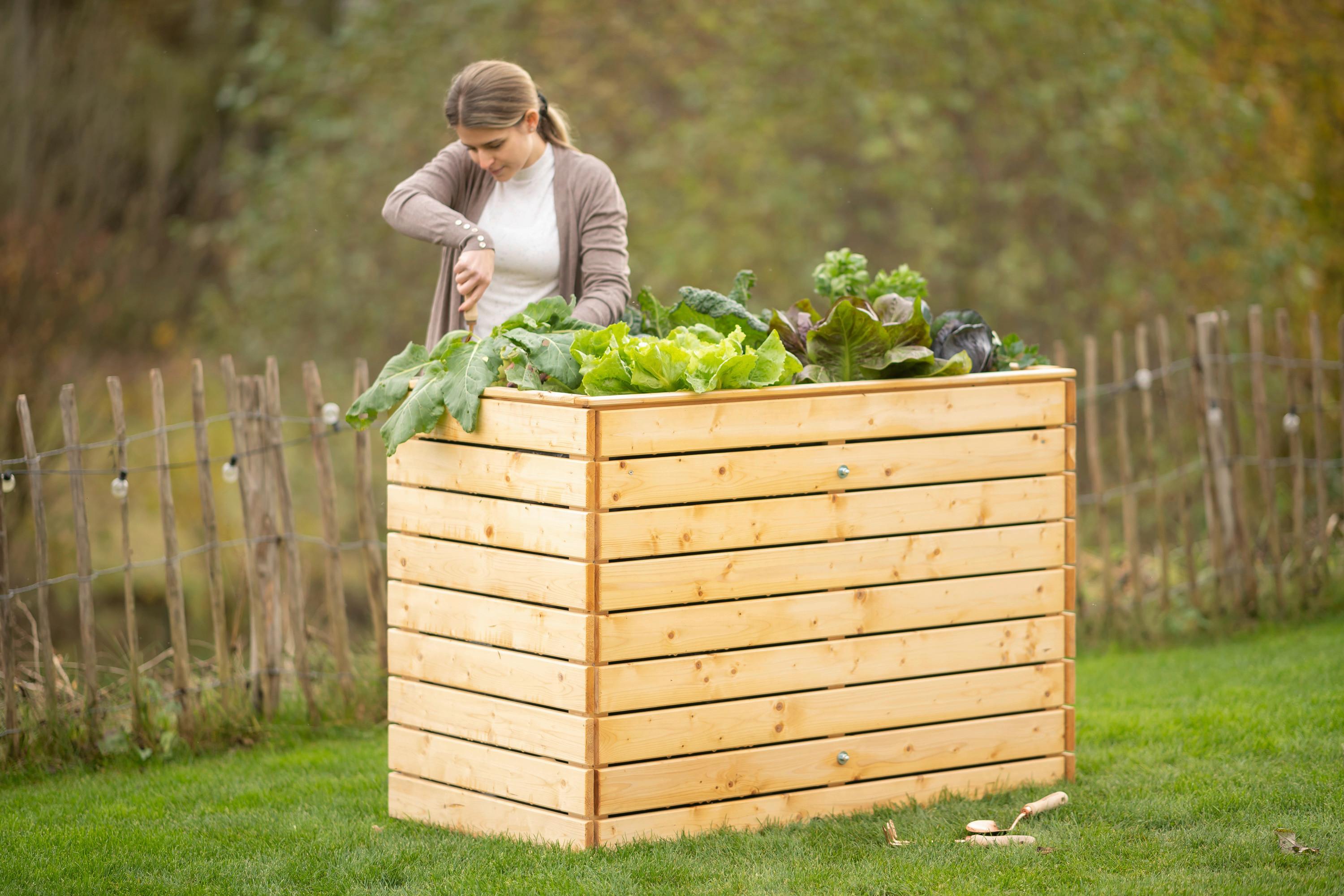 Hochbeet Echtholz Fichte 70x90x130 cm  Fichtefarben - Fichtefarben, Basics, Holz (70/90/130cm)