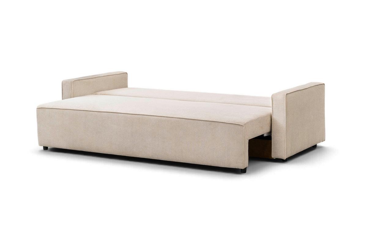 Rozkladacia pohovka NERA, béžová ženilka - béžová, Modern, textil/plast (232/90/100cm)