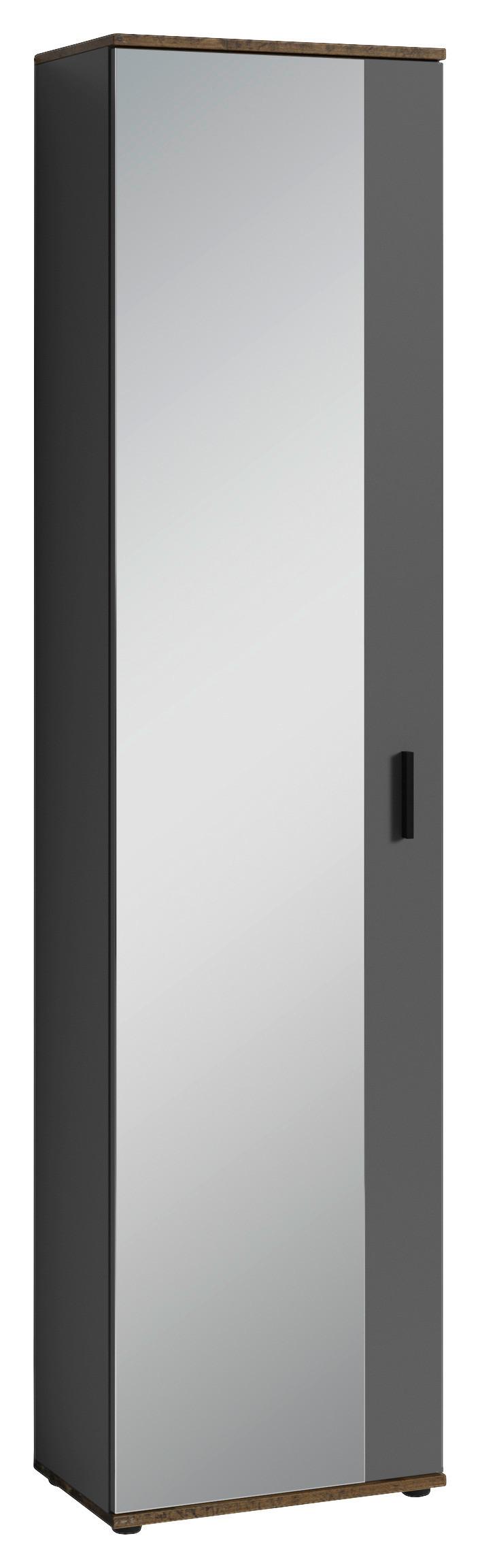 Hochschrank Jakob B: 49 cm Alteiche Dekor/Anthrazit - Alteiche/Anthrazit, MODERN, Holzwerkstoff (49/196/30cm) - MID.YOU