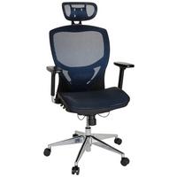 Bürostuhl Venus One Blau/schwarz Bis 120 Kg - Blau/Silberfarben, Basics, Kunststoff/Textil (61/148/48cm) - MID.YOU
