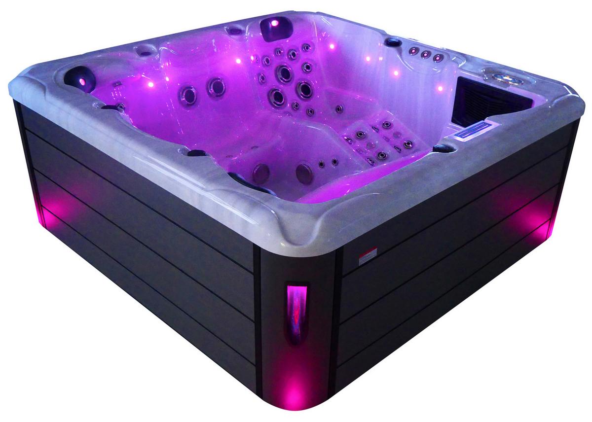 Whirlpool Lucca Grauweiß B: 220 Cm - Grauweiß, KONVENTIONELL, Kunststoff (220/220/95cm) - Sanotechnik