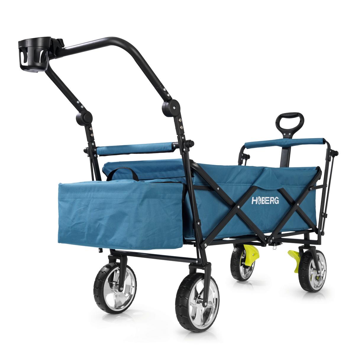 Bollerwagen Hoberg Blau Max. 80 Kg Faltbar, Feststellbremse - Blau, Basics, Kunststoff/Textil (142,5/52/102cm)