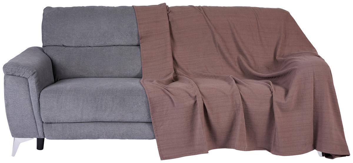 Tagesdecke Michelle 200x200 cm Taupe, Baumwolle - Taupe, KONVENTIONELL, Textil (200/200cm) - Ondega