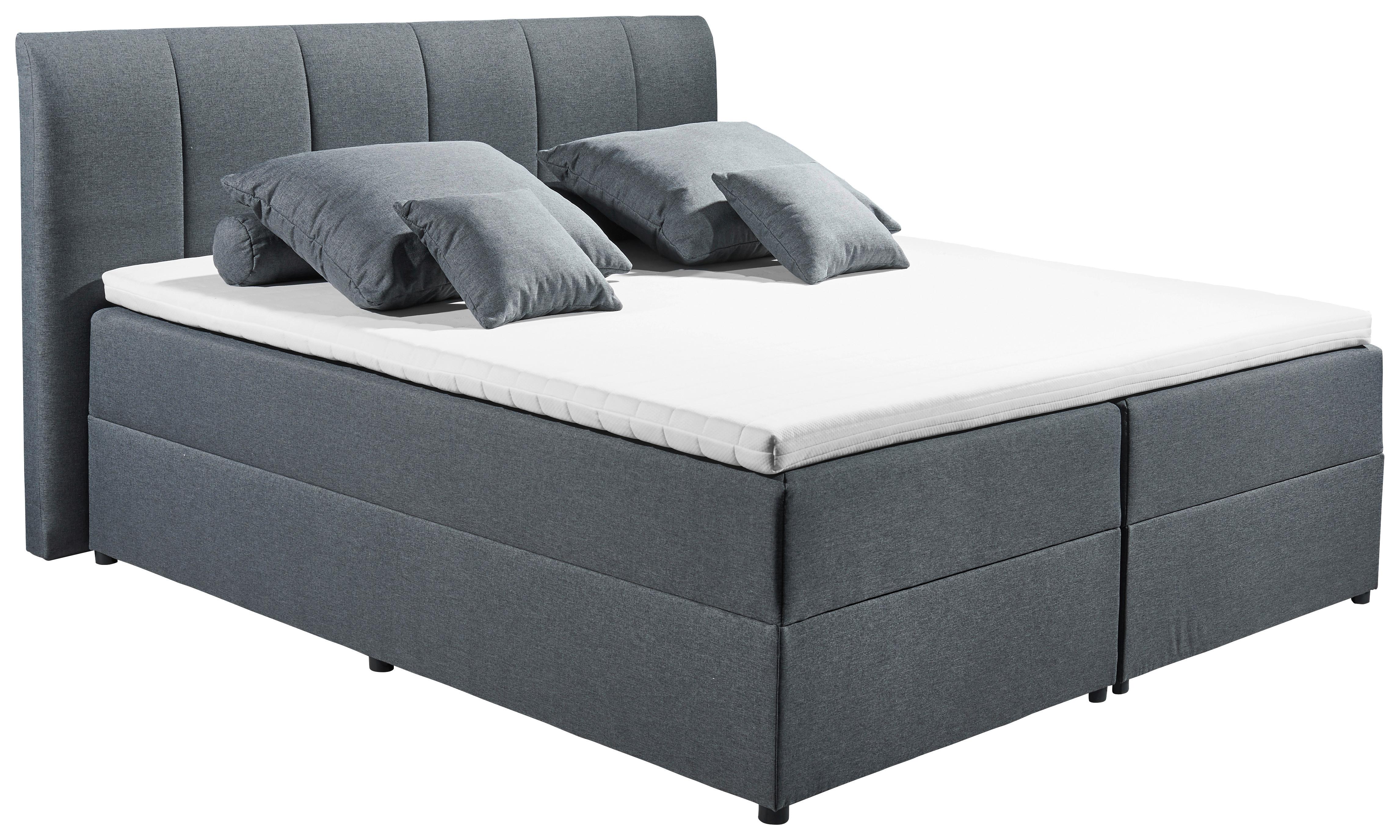 Boxspring posteľ GRANADA antracitová 180x200 cm - čierna/antracitová, Basics, textil/plast (180/200cm) - MID.YOU