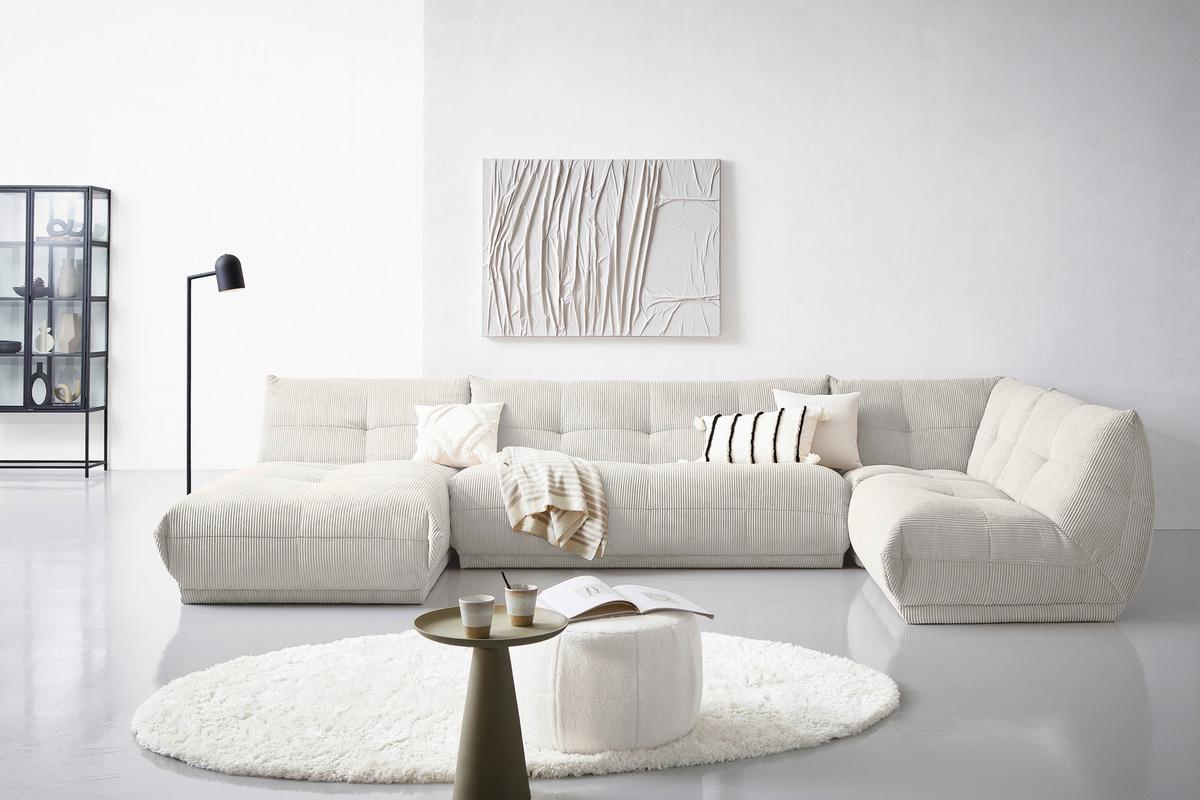 Modul Sofa Giselle Ecke Cord Weiß - Weiß, Trend, Textil (105/80/105cm) - Livetastic