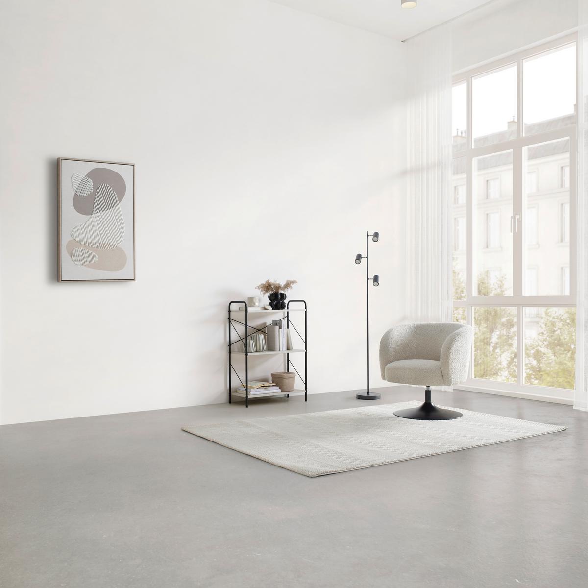 REGÁL TOM -EXKLUSIV- - čierna/kašmírová, Modern, kov/kompozitné drevo (63.2/89/30cm) - Mömax