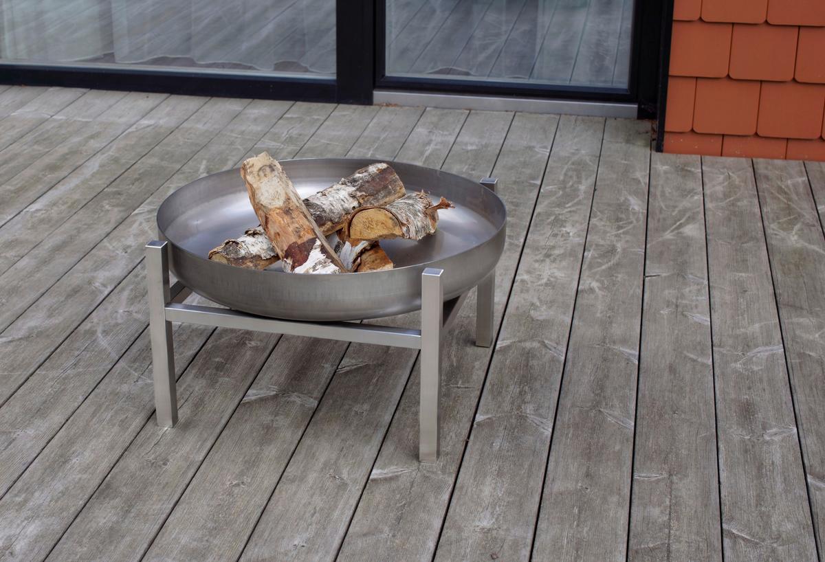 Feuerschale Cube M Edelstahl - Edelstahlfarben, Basics, Metall (63/63/34,5cm)