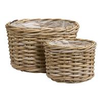 Korbset Kalak Natur, 2-teilig - Klar/Naturfarben, Basics, Holz/Kunststoff