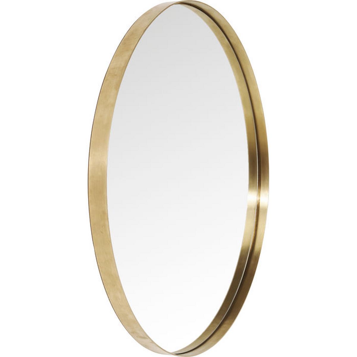 Wandspiegel Curve Round Brass - Messingfarben, LIFESTYLE, Glas/Metall (100/5cm) - Kare-Design