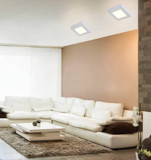 LED-Deckenleuchte L: 17 cm Weiß - Weiß, Basics, Kunststoff/Metall (17/17/4cm) - Näve