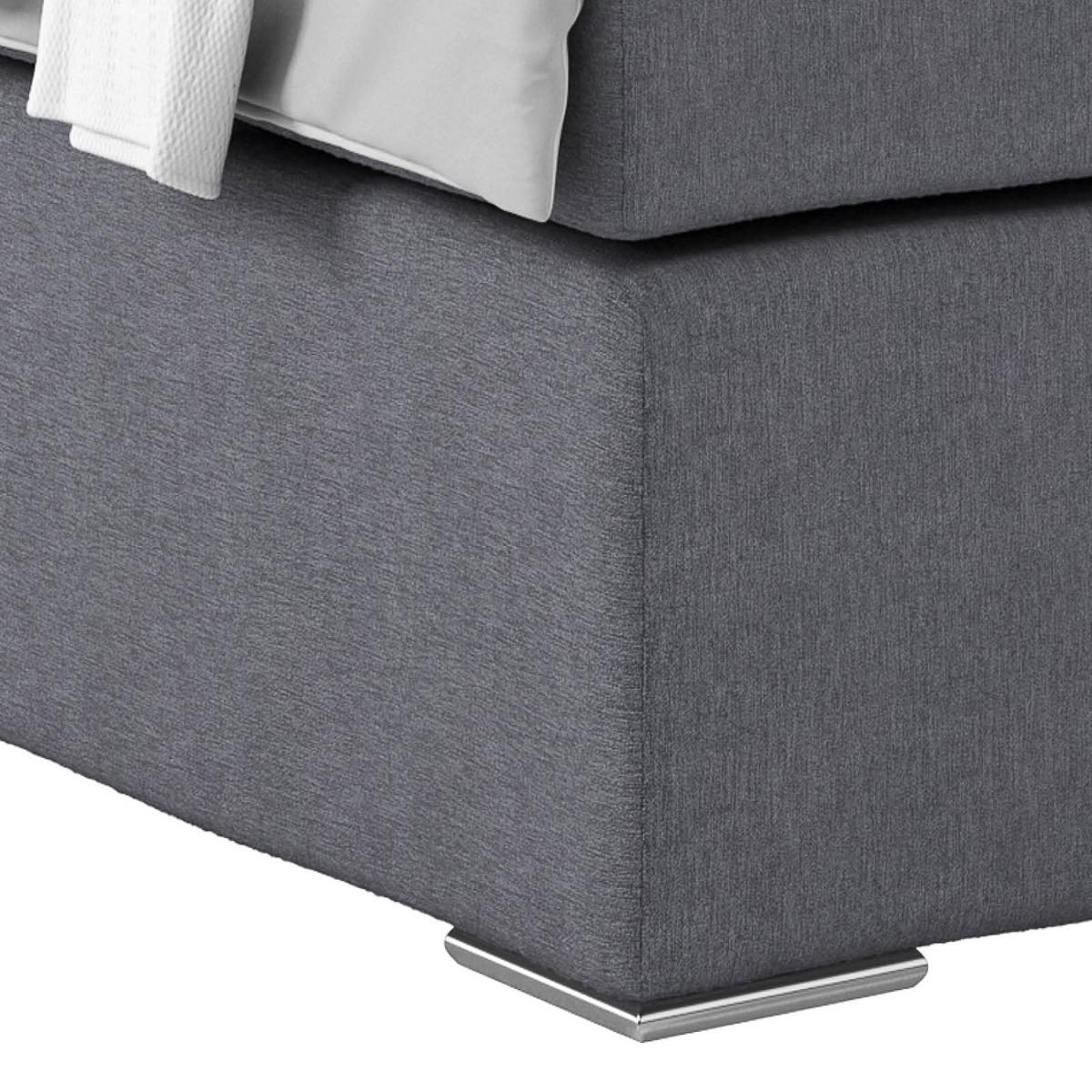 Posteľ Boxspring NERO PL: 160/200 cm, hnedá - antracitová/chrómová, Konventionell, kov/textil (160/200cm)