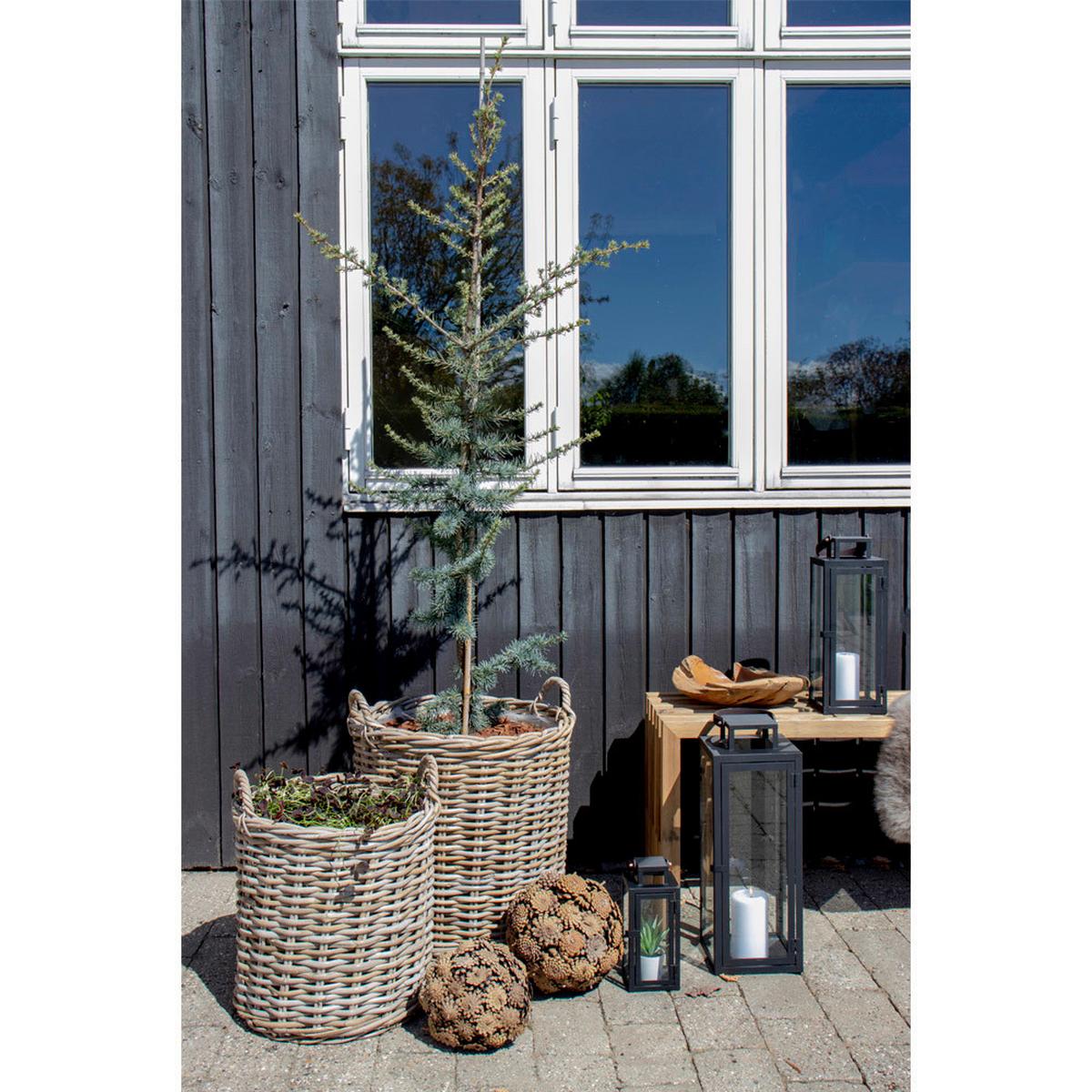 Korbset Rattan Braun 2-Teilig - Braun, Basics, Holz/Kunststoff