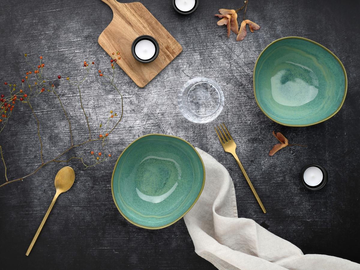 Schale 19678 Bas. Bio Oliv, Poke - Olivgrün, Trend, Keramik (18cm) - Creatable