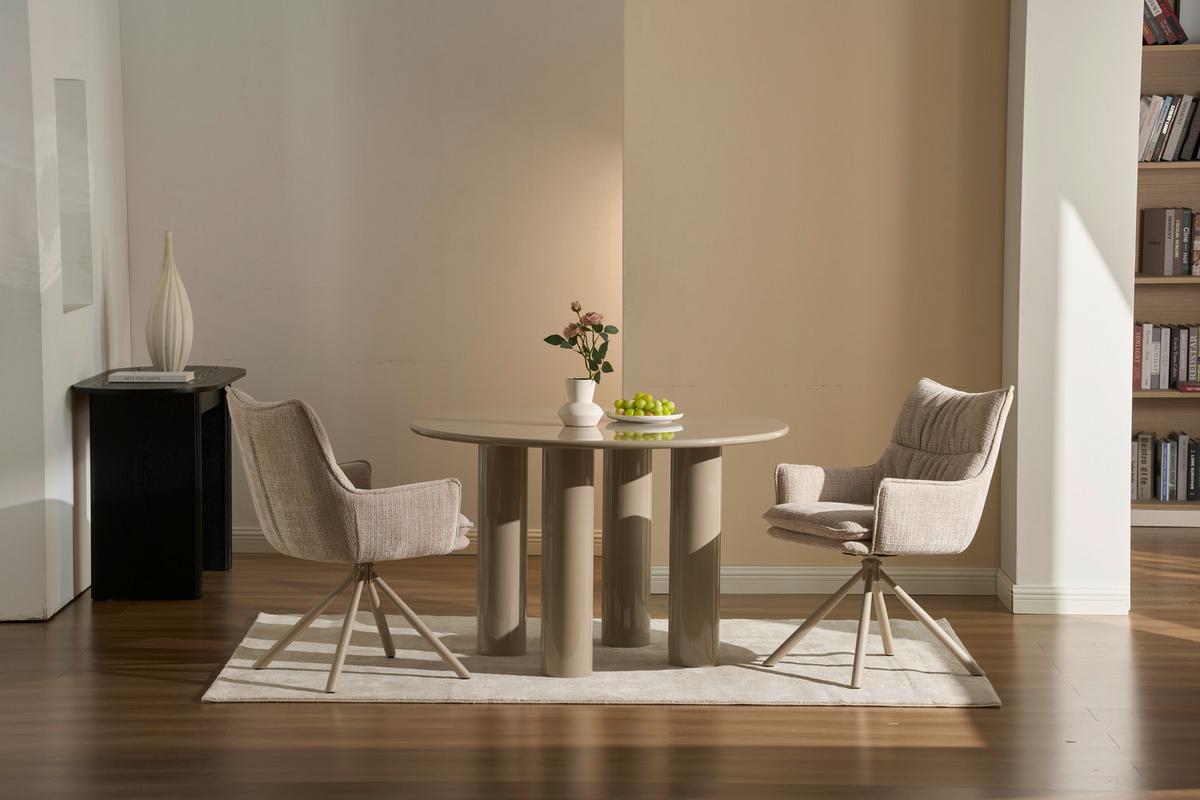 Armlehnstuhl Aria Beige B: 57 cm - Beige, MODERN, Holz/Textil (57/90/67cm) - Livetastic