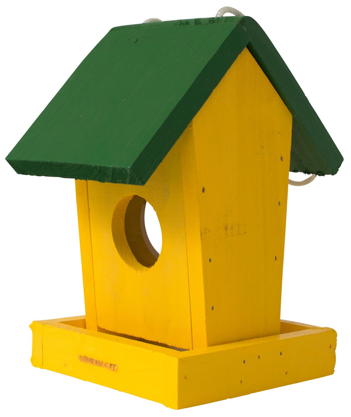 Vogelhaus Gehobelt - Gelb/Naturfarben, KONVENTIONELL, Holz (22,5/18,5/22,5cm)