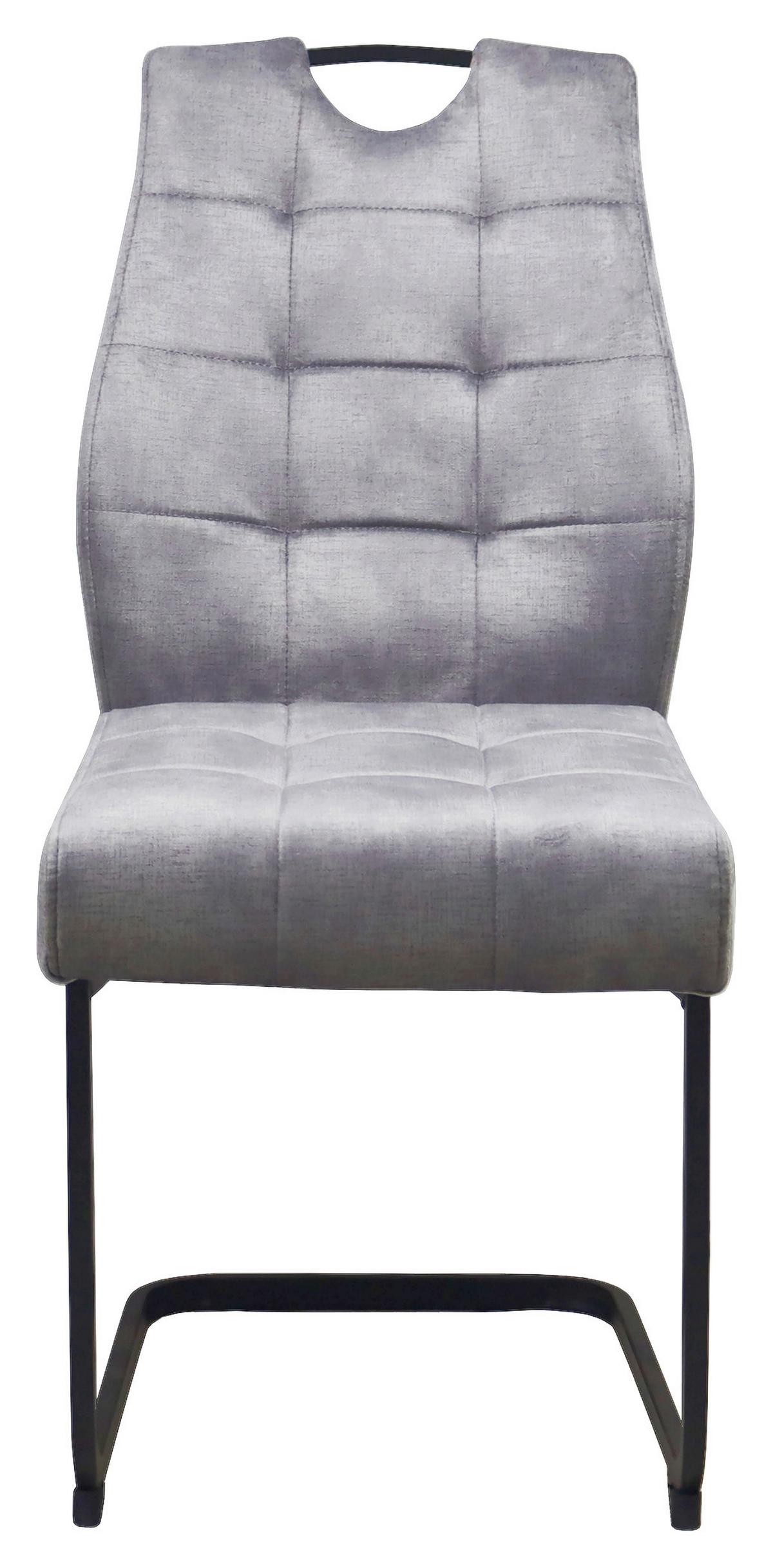 Schwingstuhl Emilia Webstoff Grau, B: 43 Cm - Schwarz/Grau, KONVENTIONELL, Textil/Metall (43/95/61cm)