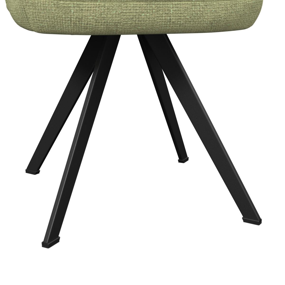 Stuhl olivgrün/Metallbeine Ulmo 47/91/61 cm - Schwarz/Olivgrün, MODERN, Textil/Metall (47/91/61cm)